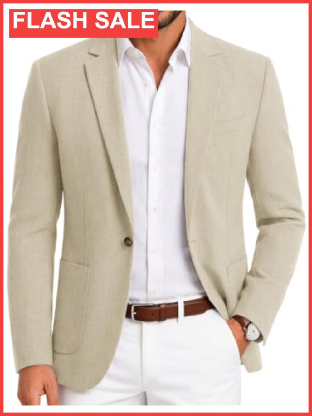 Men's Lightweight Casual Blazer One Button Stretch Sport Coat